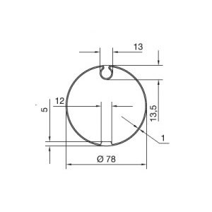 Huismerk Adaptieset knikarmscherm Ø 78 mm doekgleuf, foto 2 van 2