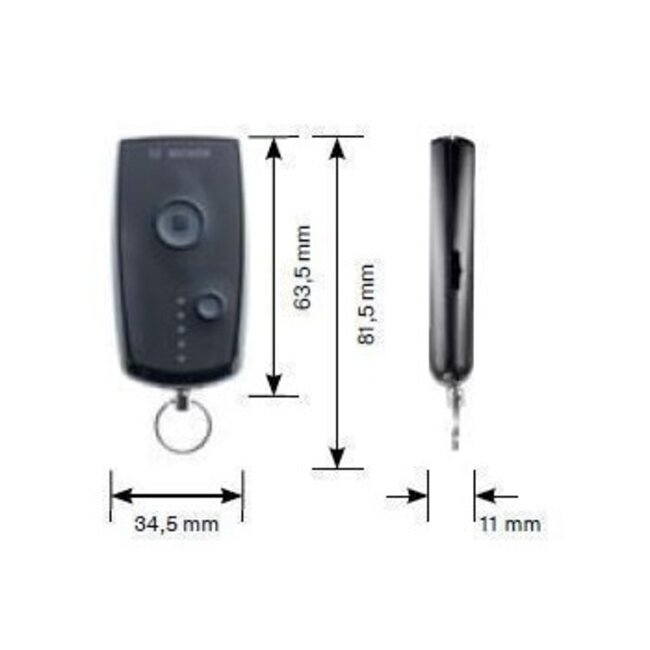 Becker 1-kanaals mini handzender EC141-ll | Zonnerij.nl Becker 1-kanaals mini handzender EC141-ll | Zonnerij.nl