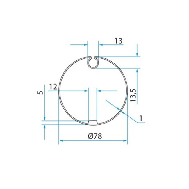 Faac Adaptionsset Ø 78 mit Tuchschlitz - TM2 45