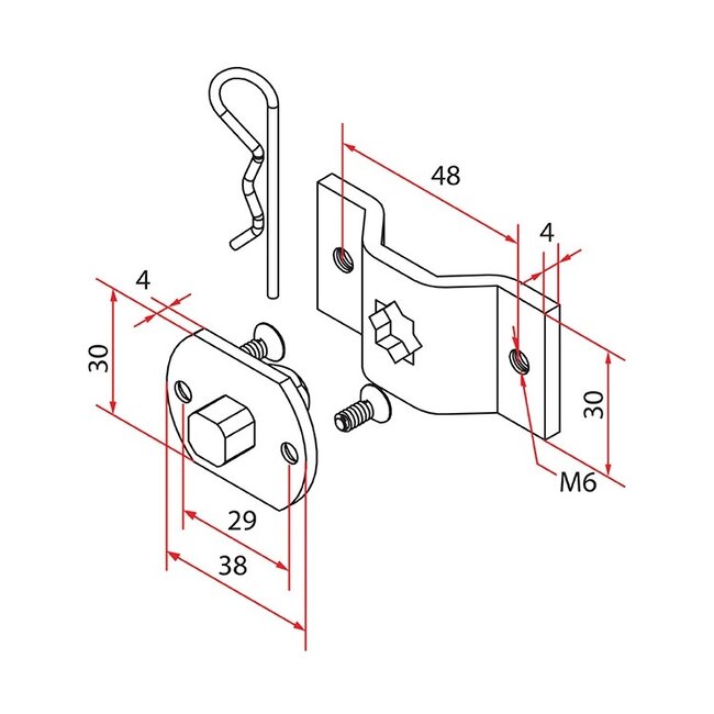 Support de moteur TM2 35 - came de moteur 10 mm + support de montage