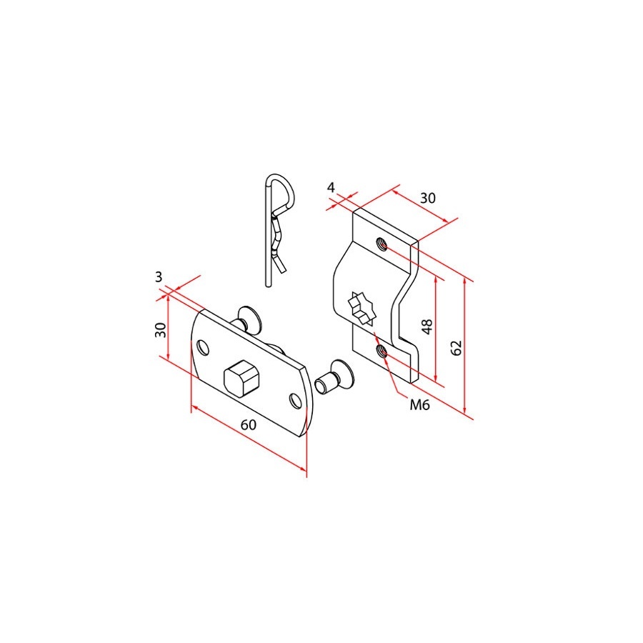 Faac Motorsteun TM2 45 - motornok 10 mm + bevestigingsbeugel