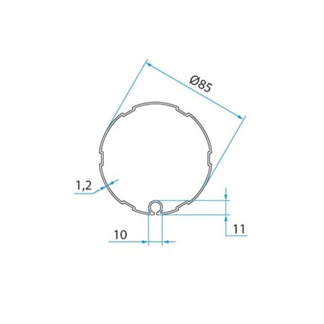 Faac Anpassungssatz Ø 85 mit Gewebeschlitz - TM2 45
