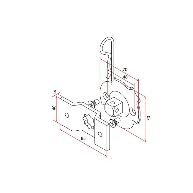 Motor support TM2 58 - motor cam 16 mm + mounting bracket