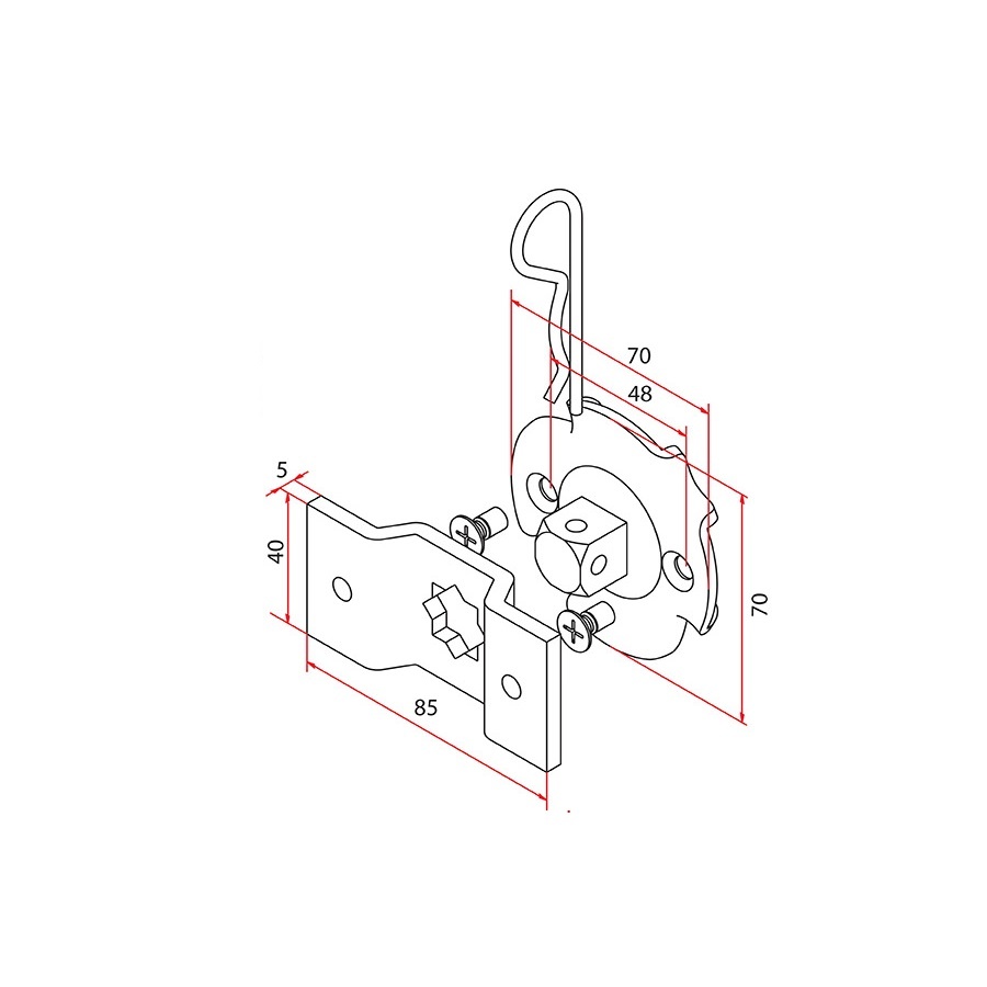 Faac Motorsteun TM2 58 - motornok 16 mm + bevestigingsbeugel