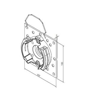 Nice Motor support L compact with flange 100x100