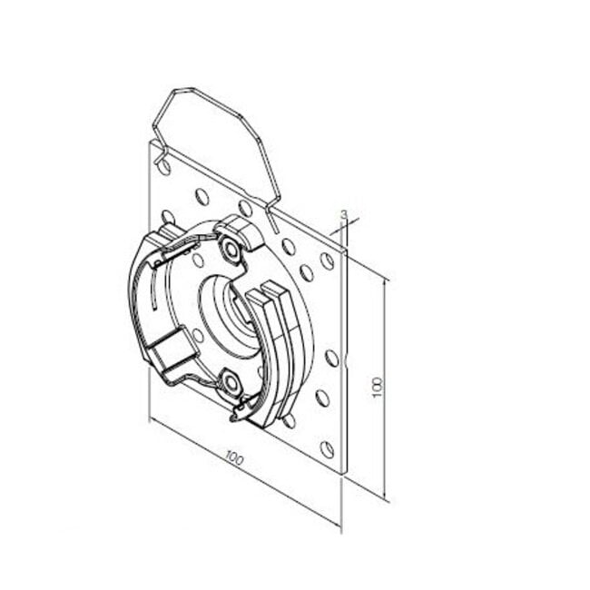 Motor support L compact with flange 100x100