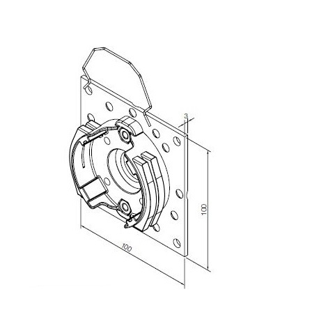 Nice Motorsteun L compact met flens 100x100