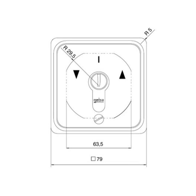 Geba Built-in key switch, incl half europrofile cylinder
