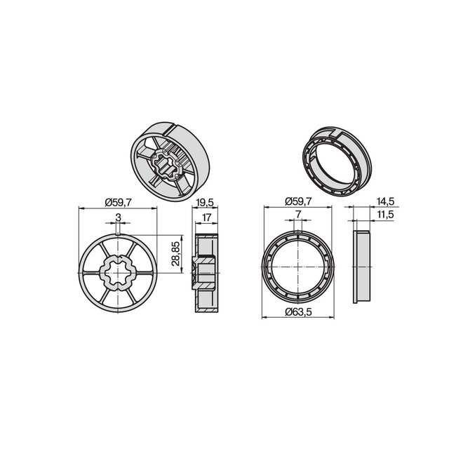 Becker Adaption set Ø 63 x 1.5 - R series motors