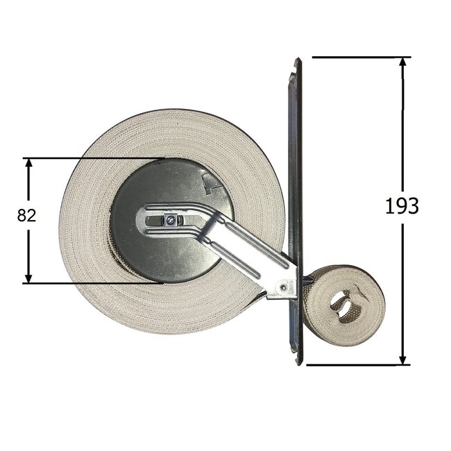 Selve Enrouleur de sangle Intégré, 12 m, plaque de recouvrement 199x54 mm, couleur blanche