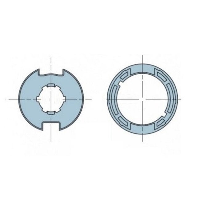 Adaption set drop-down screen Ø 63 mm cloth slot