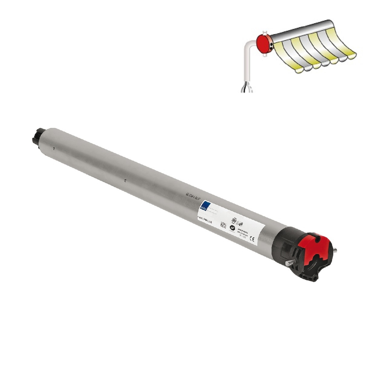 Simu T5 E SP zonweringmotor met automatische afstelling en doekcorrectie
