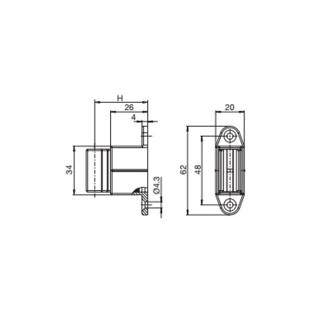 Geiger Plastic wall clamp adjustable