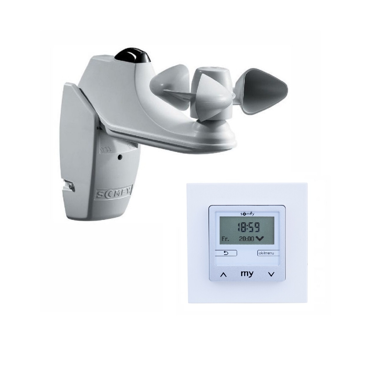 Somfy Soliris Uno zon- en windautomaat set