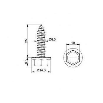 Huismerk Deurparker 6,3x25 mm