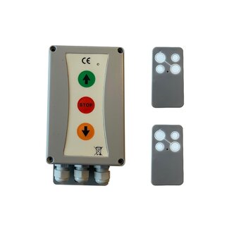 Huismerk Récepteur WiFi universel pour volets roulants avec 2 émetteurs manuels