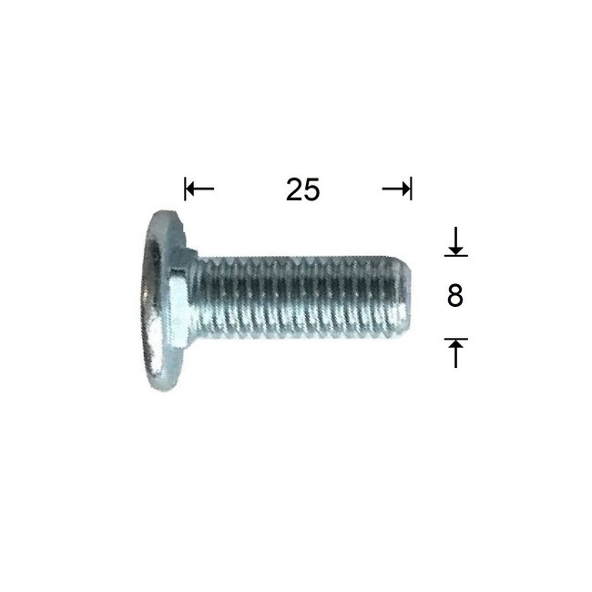 Boulon à tête plate M8x25