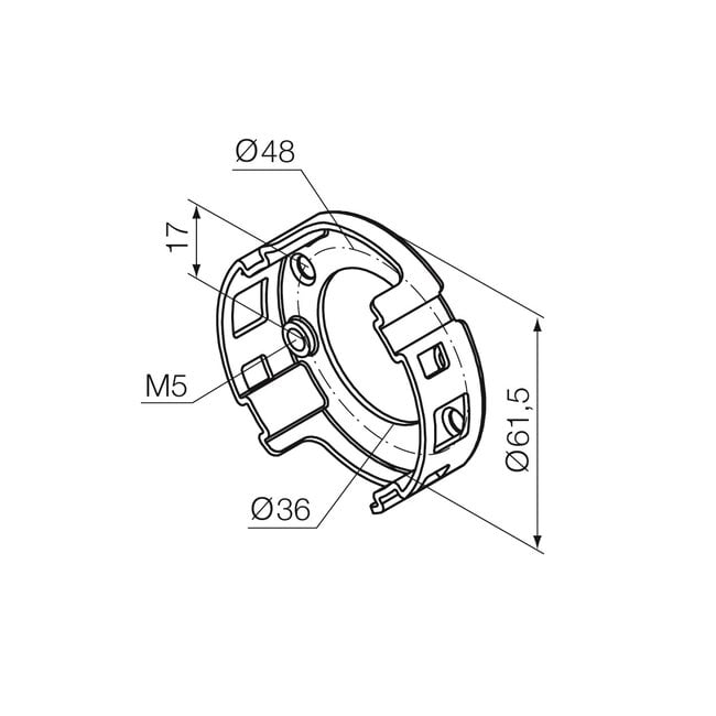 Motor support M compact with threaded holes M5