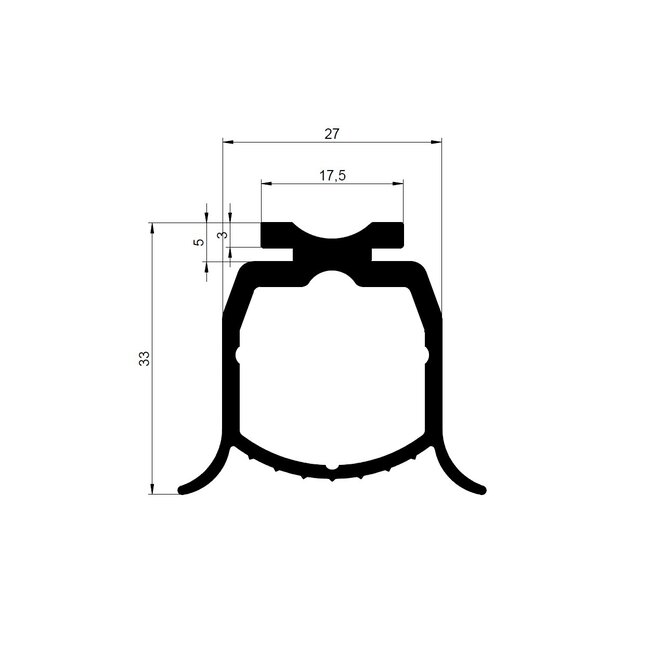 Flexiforce Bottom rubber for garage doors