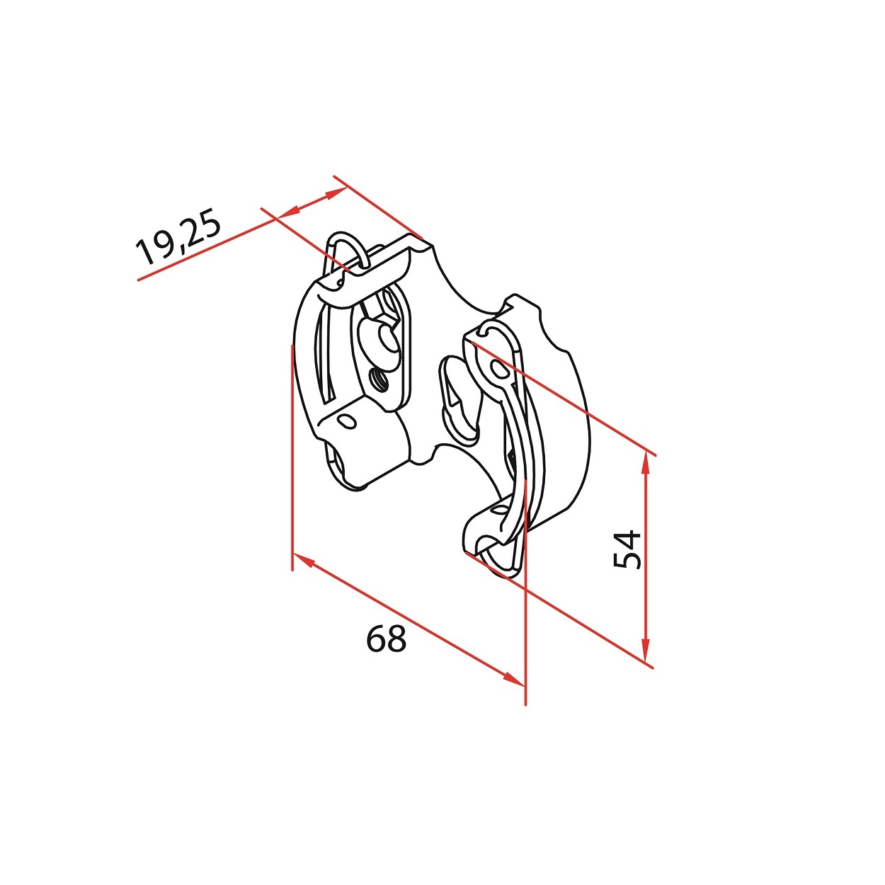 Cherubini Motorsteun metaal tbv 45 en 58 mm motoren