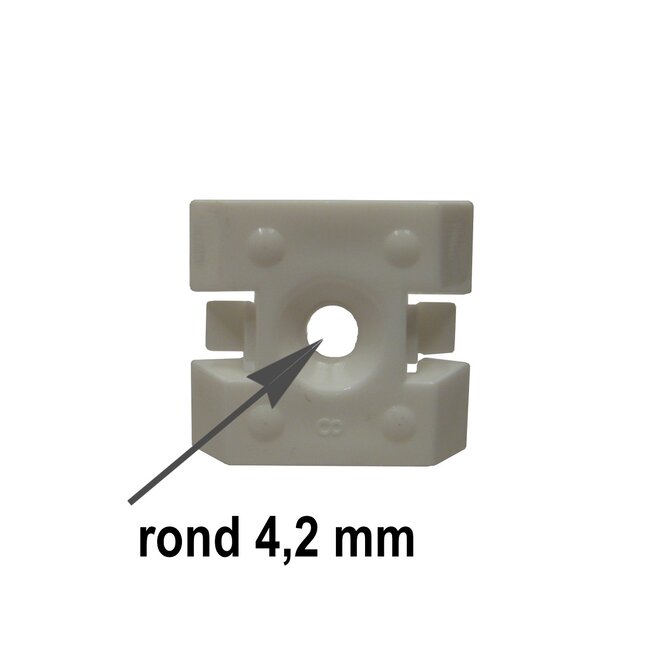 Heroal Mounting block for side guides, colour white