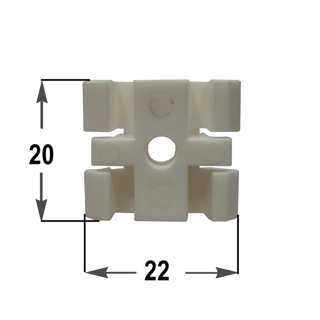 Heroal Bloc de fixation pour guides latéraux, couleur blanche