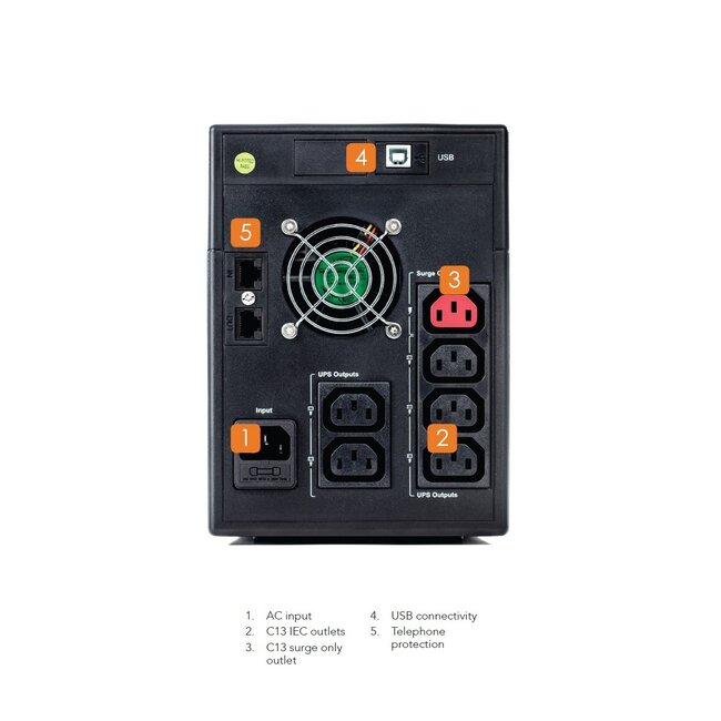 CertaUPS Noodstroomvoorziening UPS  1000 VA - 700 Watt - zuivere sinus