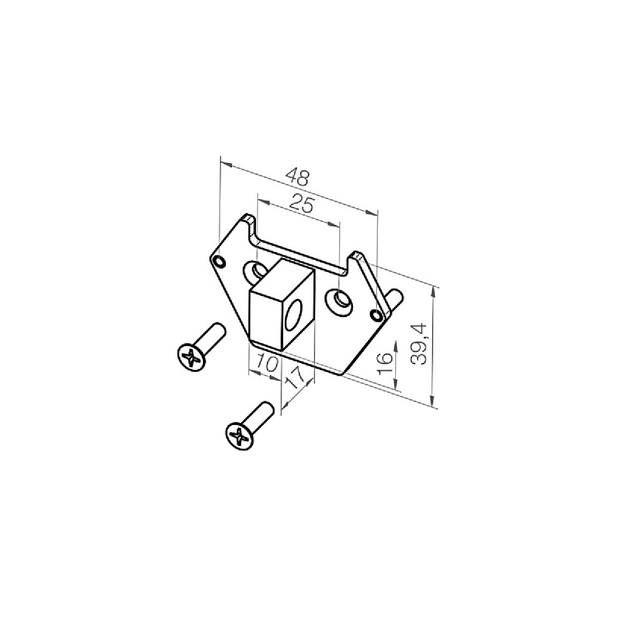 Elero adapterplaat met nok 10x16x17 - Revoline, foto 2 van 4