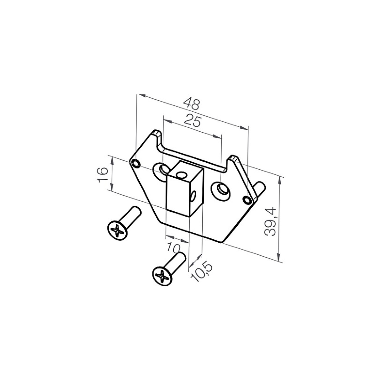 Elero adapterplaat met nok 10x16x10,5 - Revoline