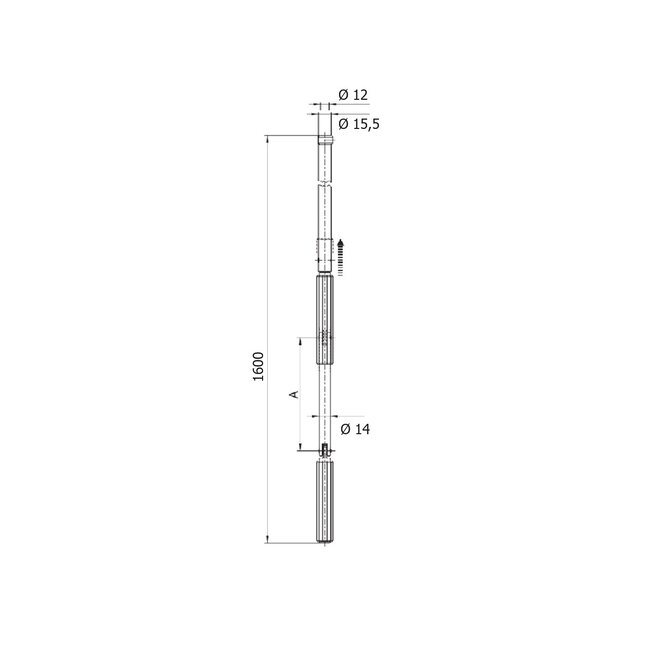 Geiger Swivel rod with Geiger clip system 1600 mm