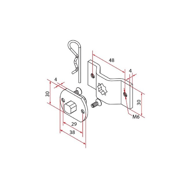 Motor cam 10 mm + mounting bracket - 35 mm series