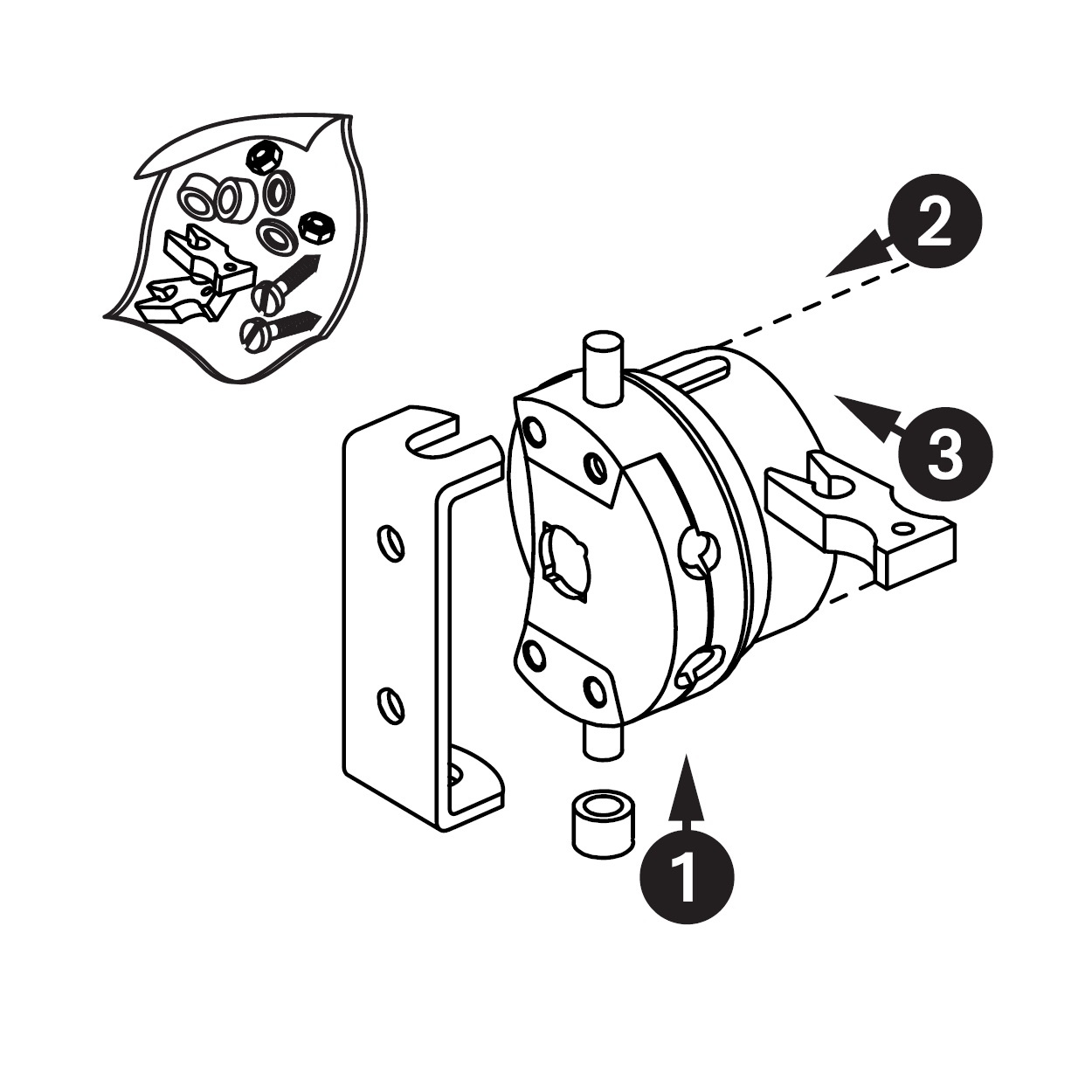 Motor support Simu T5 standard + mounting kit - Rolluikonderdelen.nl