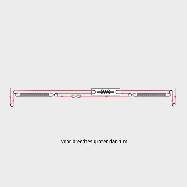 Verenset voor treklijst windvast screen 000-3000 breed