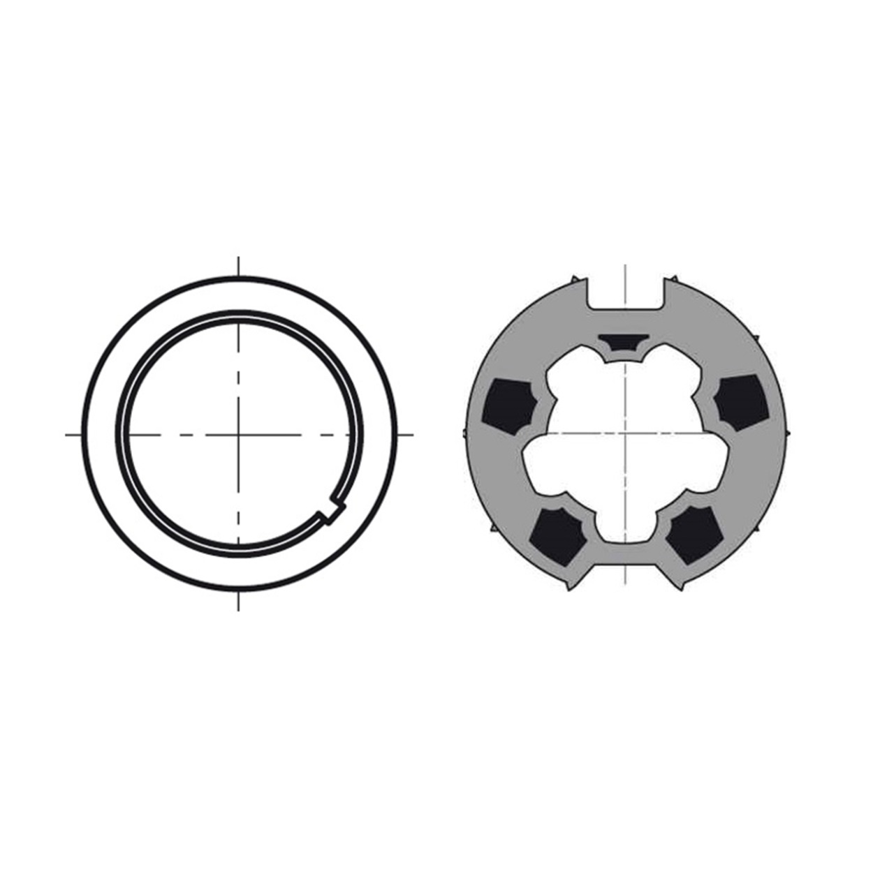 Somfy Adaptieset Ø 63 mm met doekgleuf - LT50 en T5