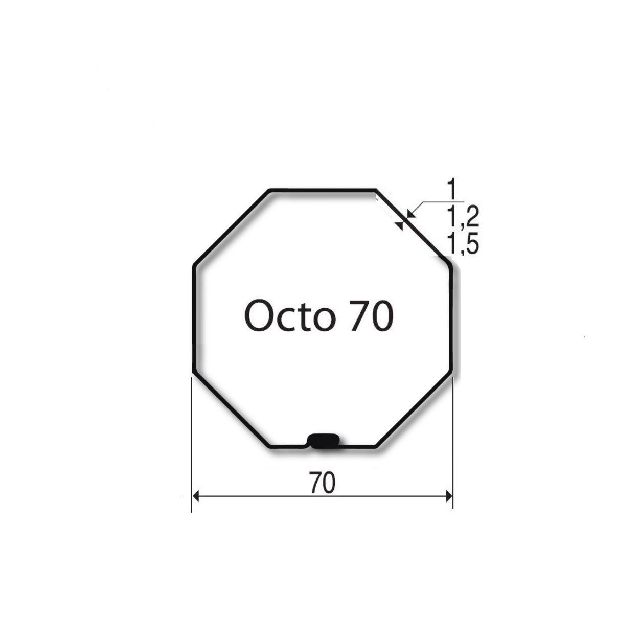 Volte Adaptieset 8 kant 70 - Ø 60 mm serie