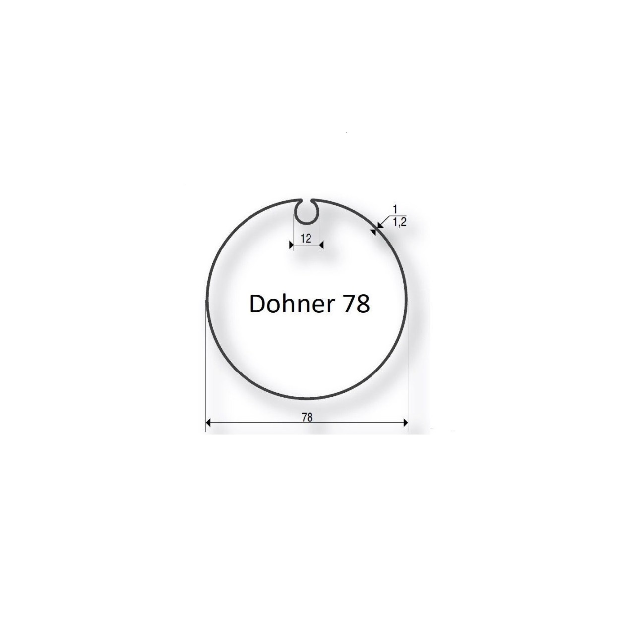 Volte Aluminium meenemer Dohner Ø 78 mm met doekgleuf aluminum