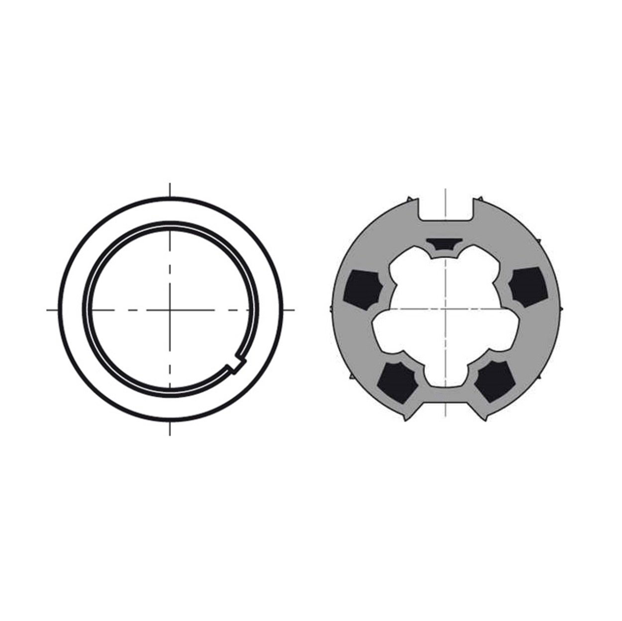 Volte Adaptieset Ø 63 mm met doekgleuf  - Ø 50 mm serie