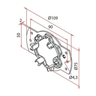 Cherubini Support de moteur série 45 mm avec plaque de montage et clip de verrouillage