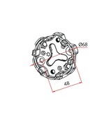 Cherubini Motorsteun 45 mm serie met borgclip