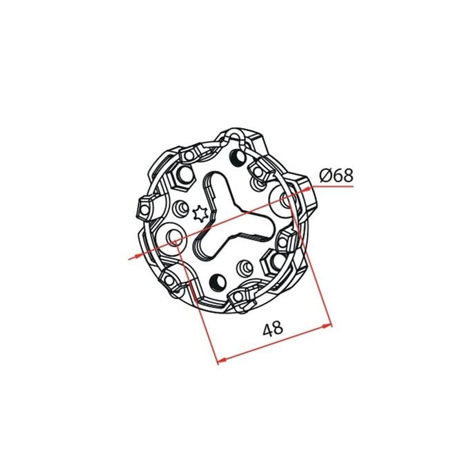 Motor support 45 mm series with safety clip