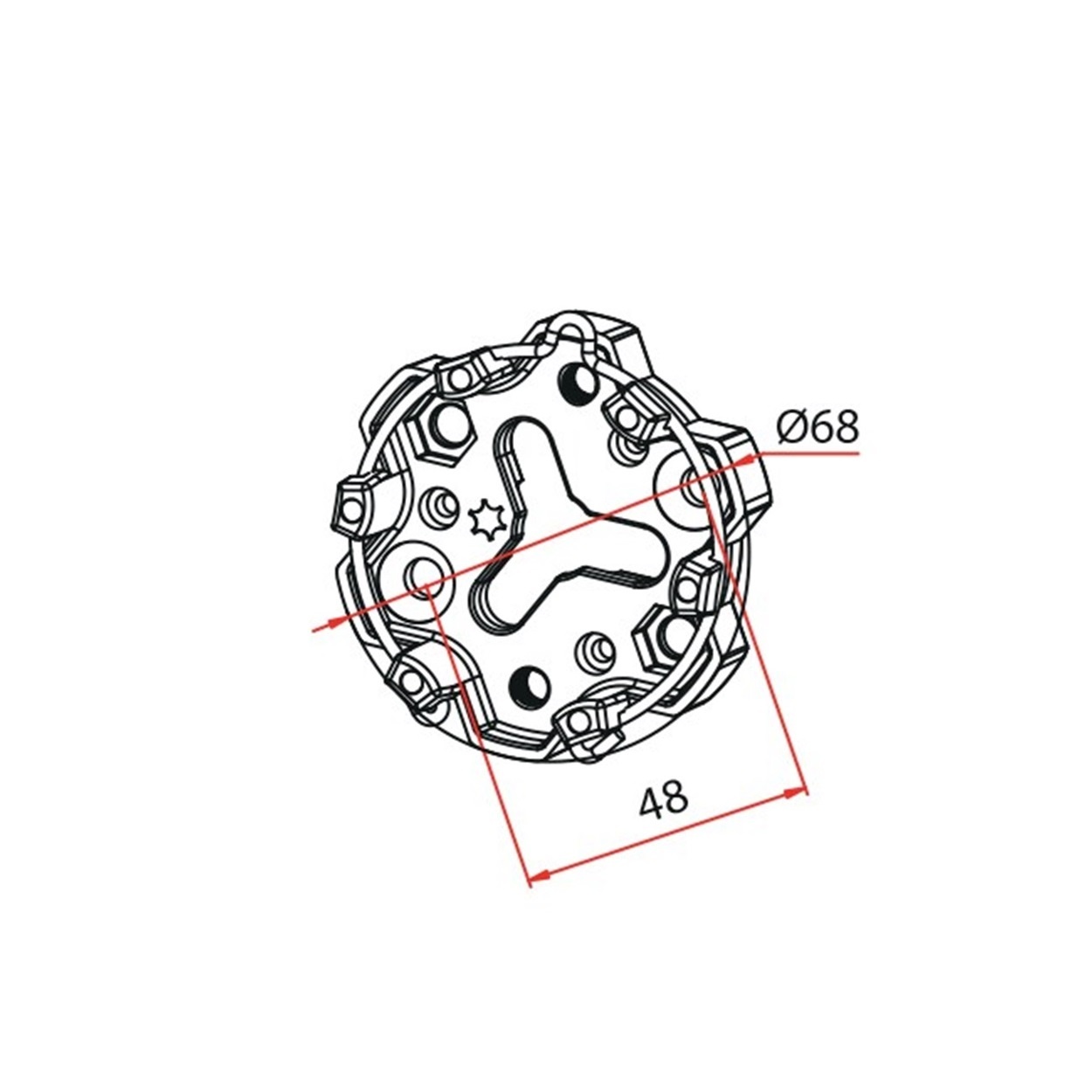 Cherubini Motorsteun 45 mm serie met borgclip