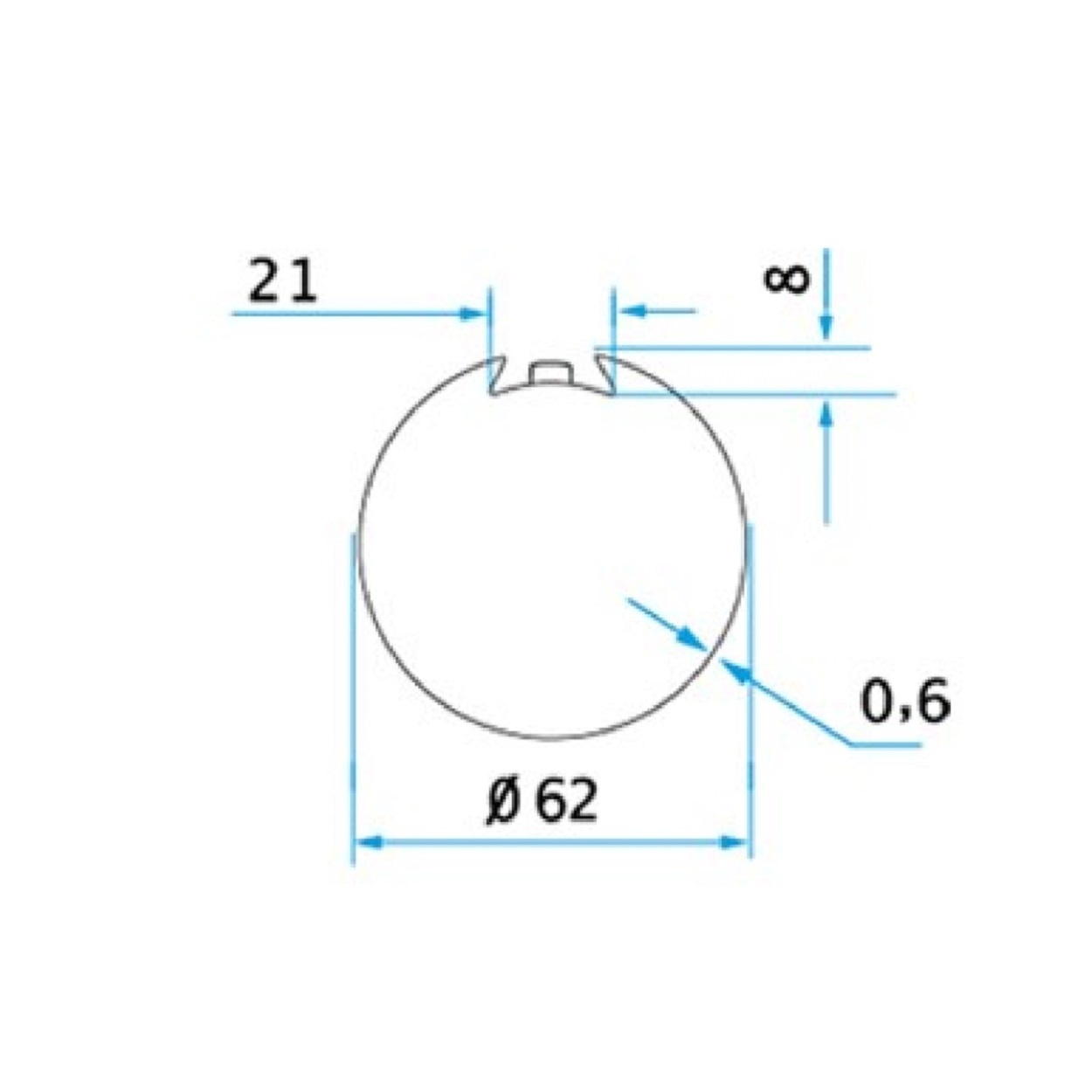Cherubini Adaptieset Ø 63 mm as met doekgleuf - 45 mm serie, foto 2 van 2
