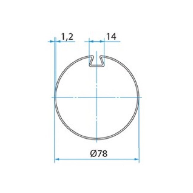 Cherubini Anpassungssatz Ø 78 mm Achse/Welle mit Tuchschlitz - Serie 45 mm