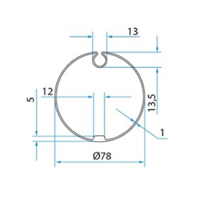 Cherubini Adaptieset Ø 78 mm as met doekgleuf- 45 mm serie