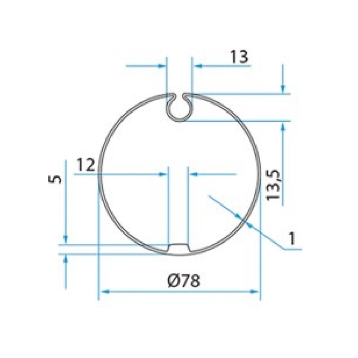 Cherubini Adaptieset Ø 78 mm as met doekgleuf- 45 mm serie, foto 3 van 3