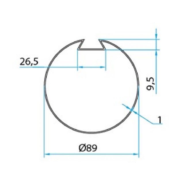 Cherubini Adaption set Ø 89 mm Axle/Shaft with cloth slot - 45 mm series