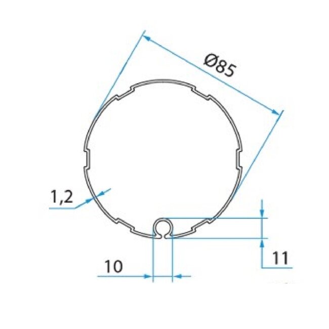 Cherubini Adaptieset Ø 85 mm as met doekgleuf- 45 mm serie