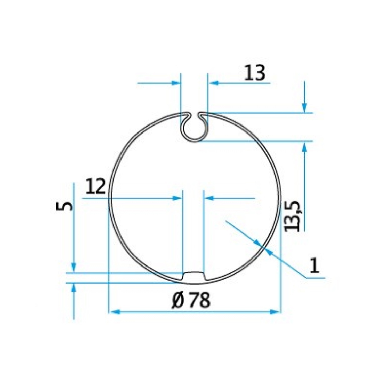 Cherubini Adaptieset Ø 78 met doekgleuf - 58 mm serie