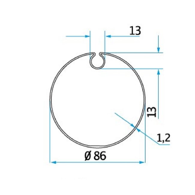 Cherubini Adaption set Ø 85 with cloth slot - 58 mm series