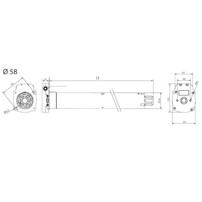 Cherubini Moteur tubulaire Ocean Ø 58 avec commande manuelle de secours